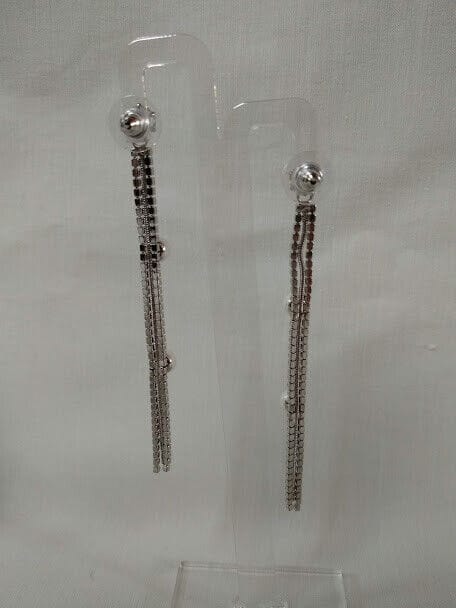 Pendientes bisuteria largos cierre presion con perlas nuevo con etiqueta (104) - Imagen 3