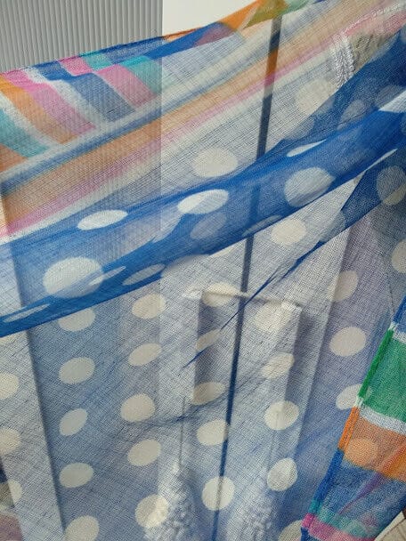 Fular 100% poliester combinado con lunares(134) - Imagen 4