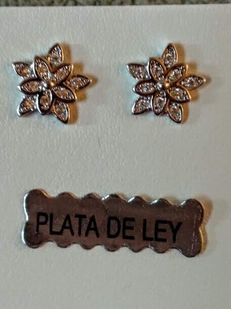 Pendientes y gargantilla Plata de Ley Rodiada presión Nuevos (106) - Imagen 5