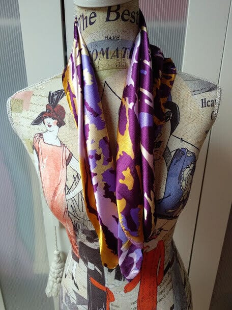 Pañuelo cuello cuadrado mujer seda (135) - Imagen 3