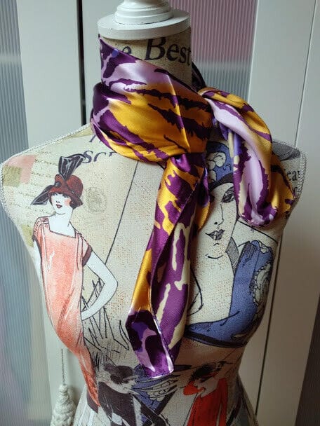 Pañuelo cuello cuadrado mujer seda (135)