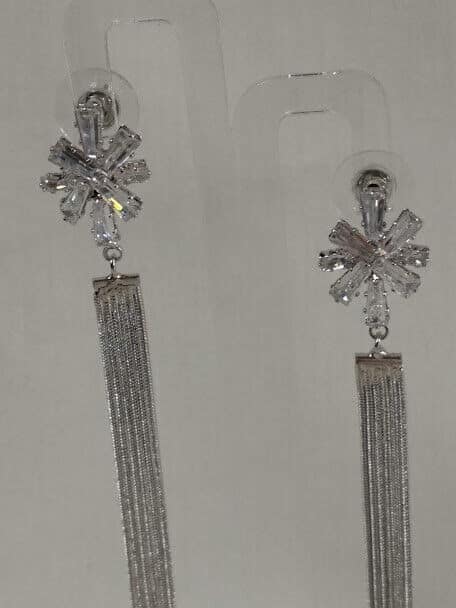 Pendientes bisuteria largos cierre presion con pedreria nuevo con etiqueta (104) - Imagen 4