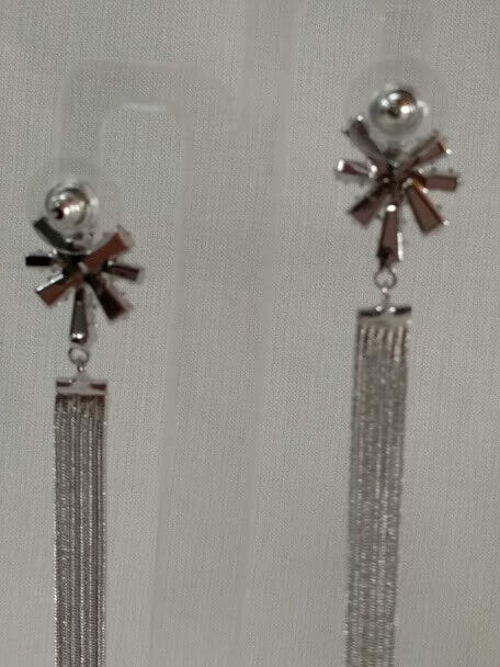 Pendientes bisuteria largos cierre presion con pedreria nuevo con etiqueta (104) - Imagen 5