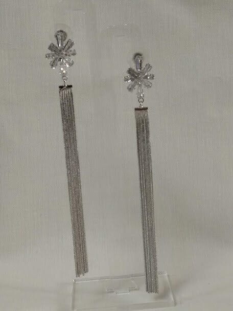 Pendientes bisuteria largos cierre presion con pedreria nuevo con etiqueta (104)