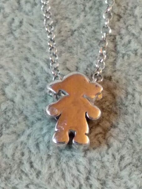 Collar con figura niña gargantilla mujer Plata de Ley Rodiada Nuevos (106) - Imagen 3