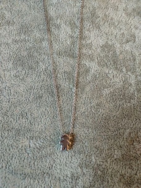 Collar con figura niña gargantilla mujer Plata de Ley Rodiada Nuevos (106) - Imagen 4