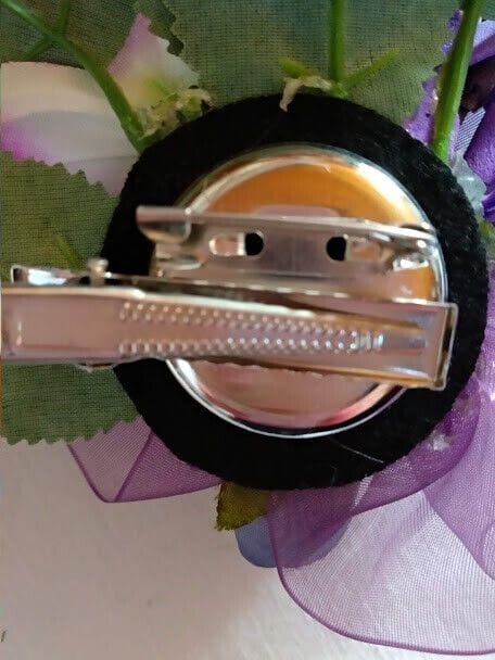 Tocado broche mujer combinado flores tela y plumas tonos rosas y beig Nuevo - Imagen 7