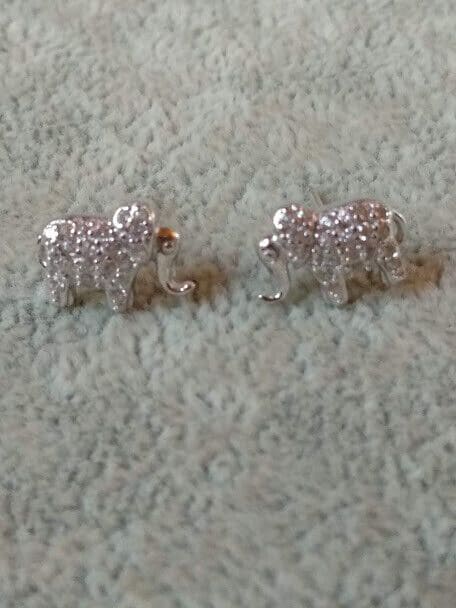 Pendientes Plata de Ley 3 elefante presión Nuevos (106) - Imagen 4