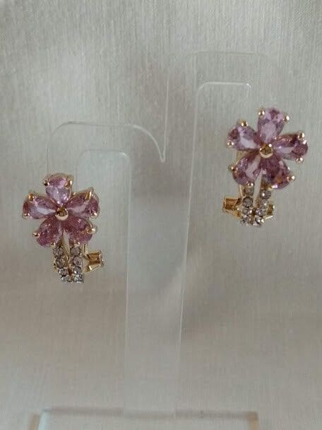 Pendientes mujer bisutería flor cierre omega Nuevos (106)