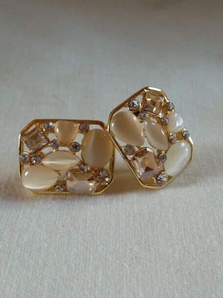 Pendientes mujer bisutería piedras cierre omega Nuevos (106)