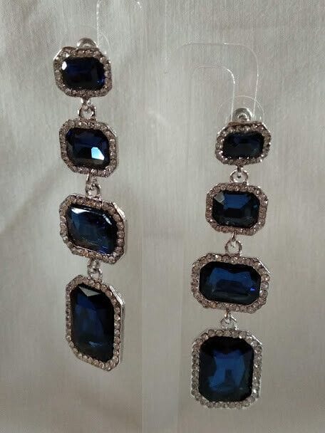 Pendientes mujer fantasía largos cristal cierre de presión Nuevos (106) - Imagen 3