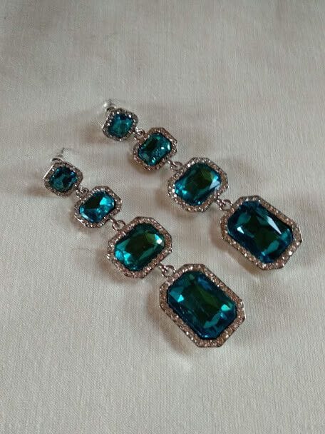 Pendientes mujer fantasía largos cristal cierre de presión Nuevos (106) - Imagen 8