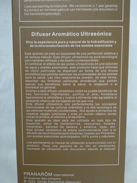 Difusor Ultrasonico de aceites esenciales Pranarom color Nuevo a estrenar (124) - Imagen 4