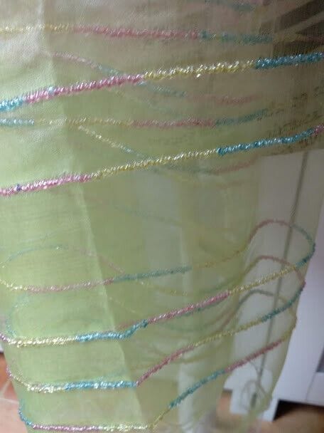 Fular 100% seda combinado colores con cuentas de cristal (134) - Imagen 4