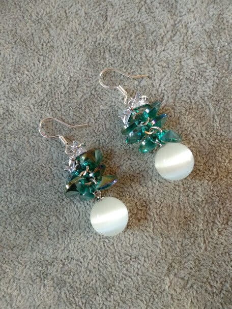 Pendientes fantasia cristal y piedra cierre gancho o hippy nuevo(106) - Imagen 4