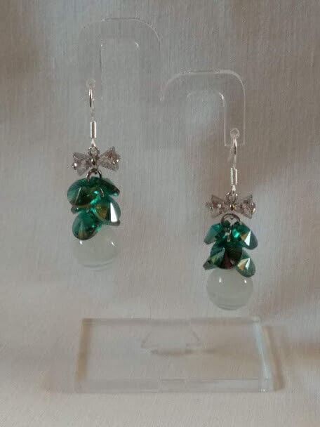 Pendientes fantasia cristal y piedra cierre gancho o hippy nuevo(106)