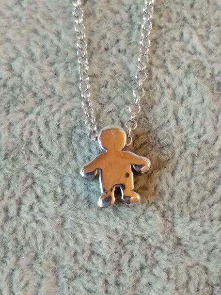 Collar con figura niño gargantilla mujer Plata de Ley Rodiada Nuevos (106)