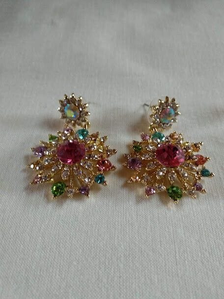 Pendientes mujer fantasía cristal cierre de presión Nuevos (106) - Imagen 5