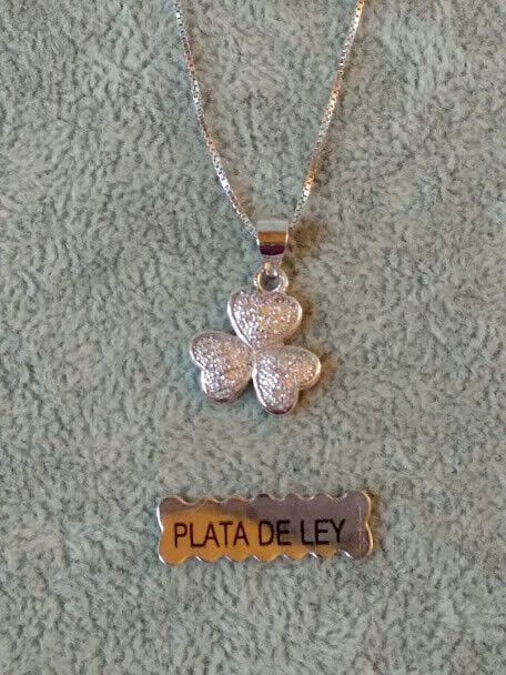 Pendientes y gargantilla Plata de Ley Rodiada Trebol presión Nuevos (106) - Imagen 4