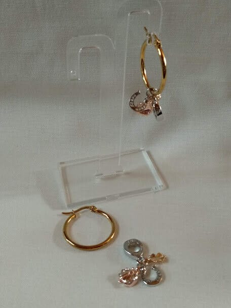 Pendientes de aro en acero dorado con colgante intercambiable Nuevos (106) - Imagen 6