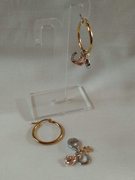 Pendientes de aro en acero dorado con colgante intercambiable Nuevos (106) - Imagen 7