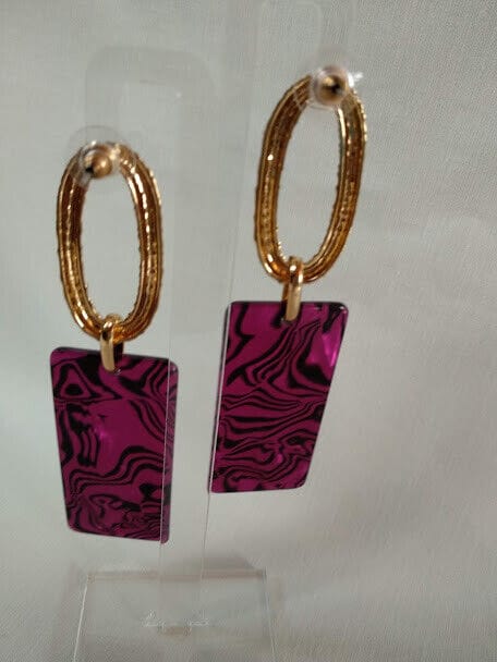 Pendientes mujer fantasia acetato imitando carey cierre de presión Nuevos (104) - Imagen 4