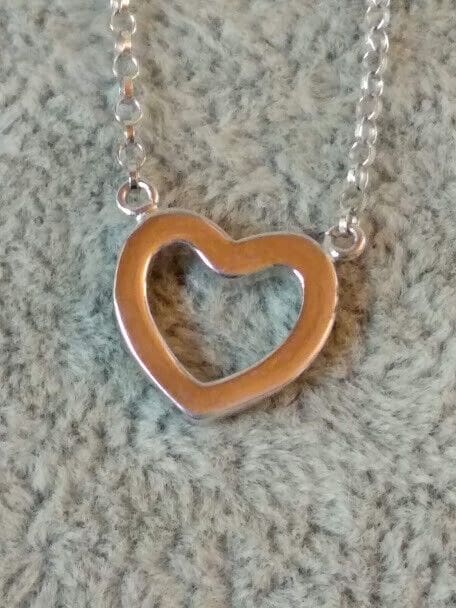 Collar con corazón gargantilla mujer Plata de Ley Rodiada Nuevos (106)