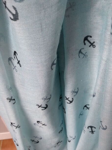 Fular  viscosa con estampado de anclas en color azul (134) - Imagen 3