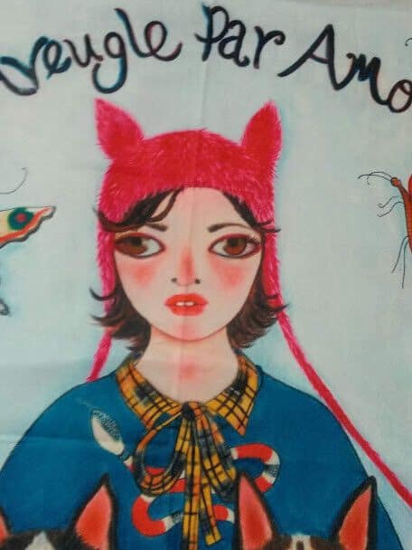 Pasmina Cashmere estampado chica con perros Nuevo con etiquetas (105) - Imagen 5