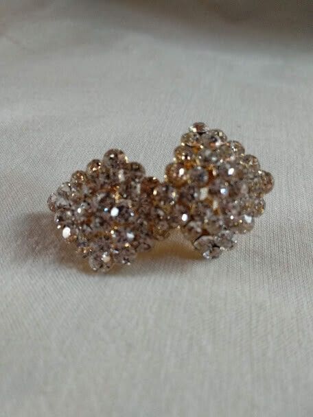 Pendientes bisutería dorados cuajados de cristales con cierre de clip (106)