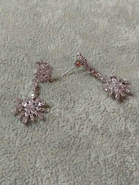 Pendientes bisuteria rodiada largos Presión Nuevos (106) - Imagen 4