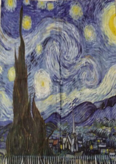 Pasmina Cashmere estampado inspirado cuadro van Gogh Nuevo con etiquetas (105) - Imagen 4