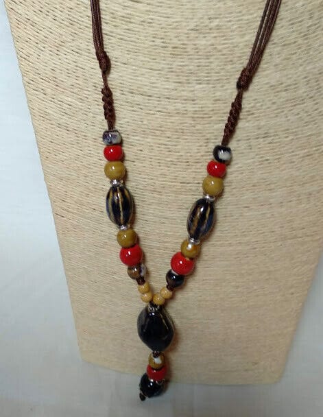 Collar étnico mujer combinado de cuentas de ceramica Nuevo - Imagen 3