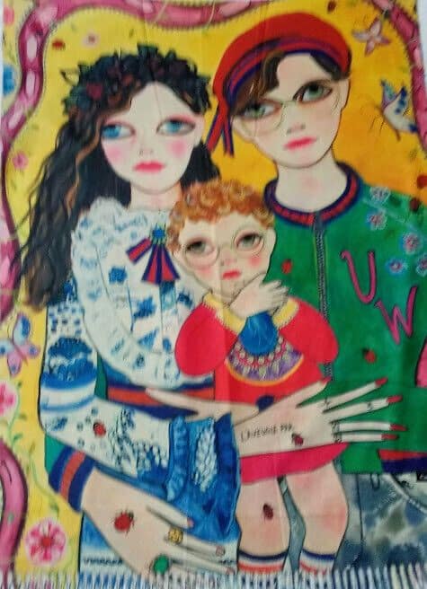 Pasmina Cashmere estampado familia Nuevo con etiquetas (105) - Imagen 5