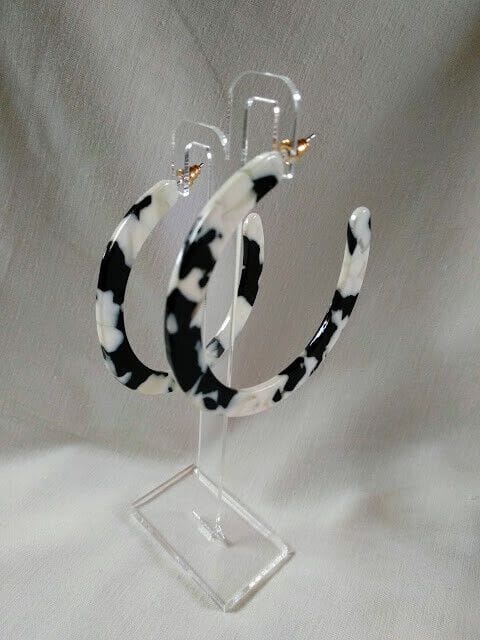 Pendientes bisutería acetato mujer aro cierre presión nuevo con etiquetas