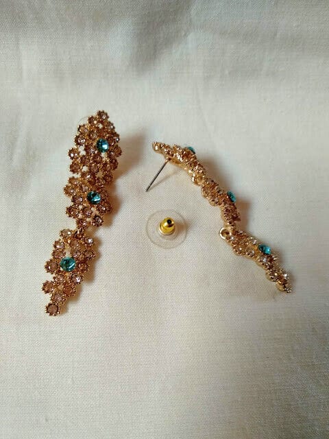 Pendientes mujer vintage en cascada cuajados piedras cierre presión Nuevos - Imagen 3