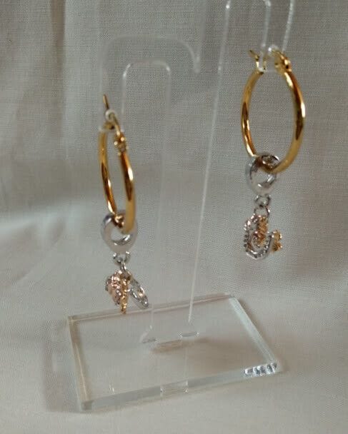 Pendientes de aro en acero dorado colgante intercambiable Nuevos (106) - Imagen 3