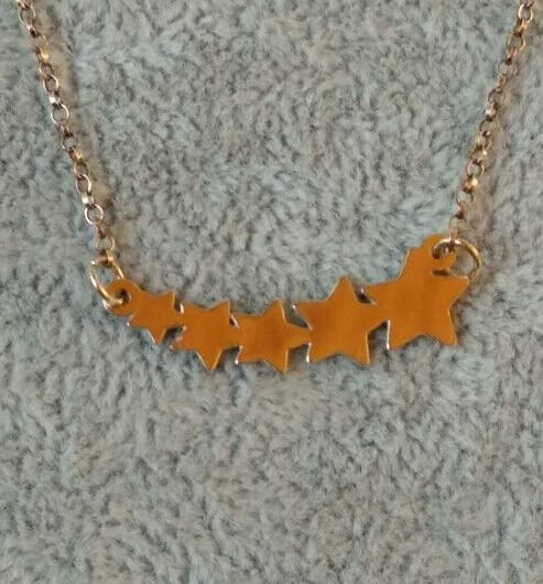Collar estrellas gargantilla mujer  Plata  chapada 24k Nuevos (106)