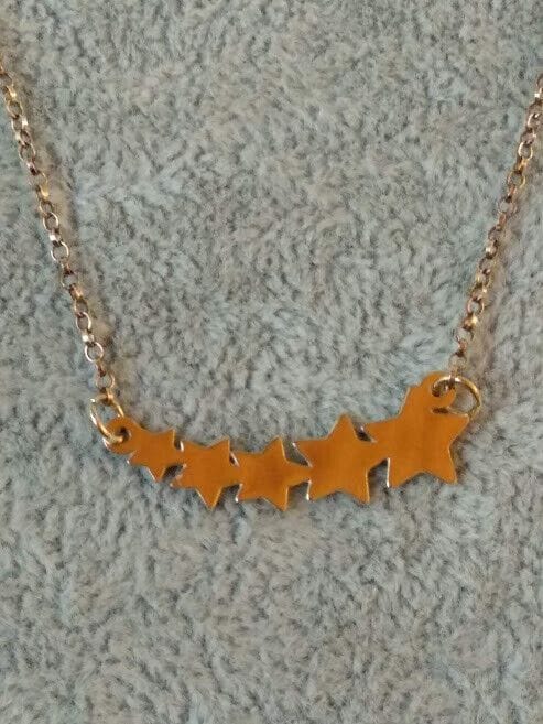 Collar estrellas gargantilla mujer Plata chapada 24k Nuevos (106)