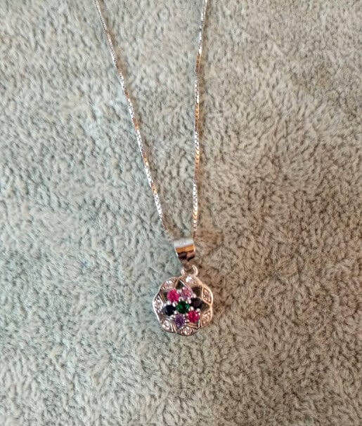 Pendientes y gargantilla con piedras Plata de Ley Rodiada presión Nuevos (106) - Imagen 3