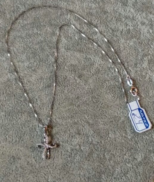 Collar con colgante con forma de cruz Plata de Ley Rodiada  Nuevos (106) - Imagen 3