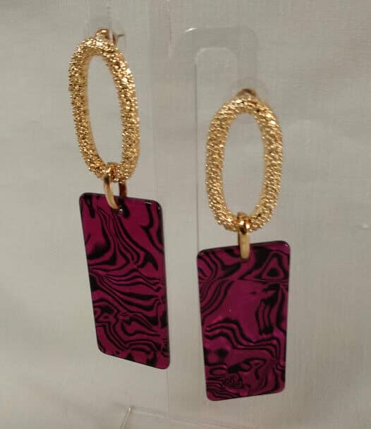 Pendientes mujer fantasia acetato imitando carey cierre de presión Nuevos (104) - Imagen 3