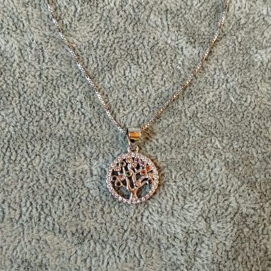 Collar con colgante  arbol Plata de Ley Rodiada  Nuevos (106)
