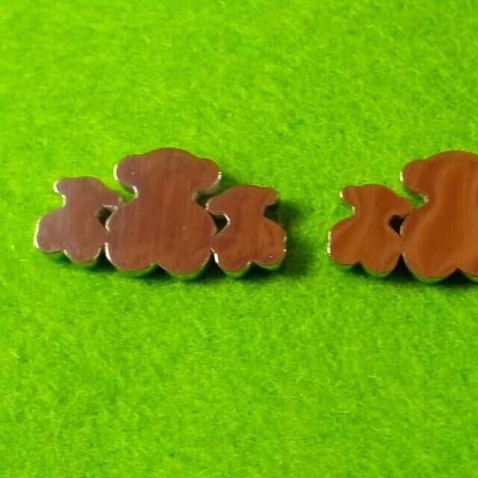 Pendientes acero mujer colección primavera tres ositos con presión