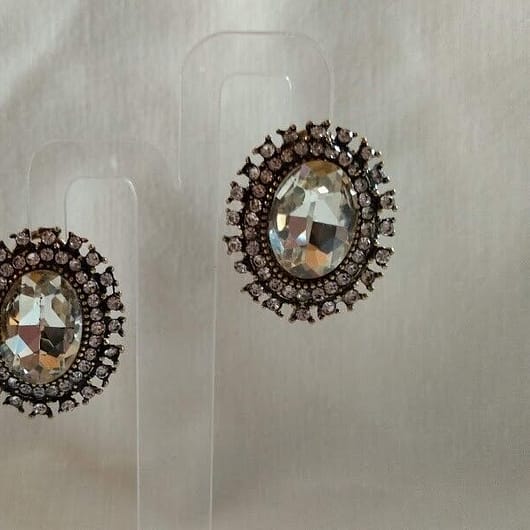 Pendientes vintage mujer bisutería cristal cierre omega Nuevos (106)