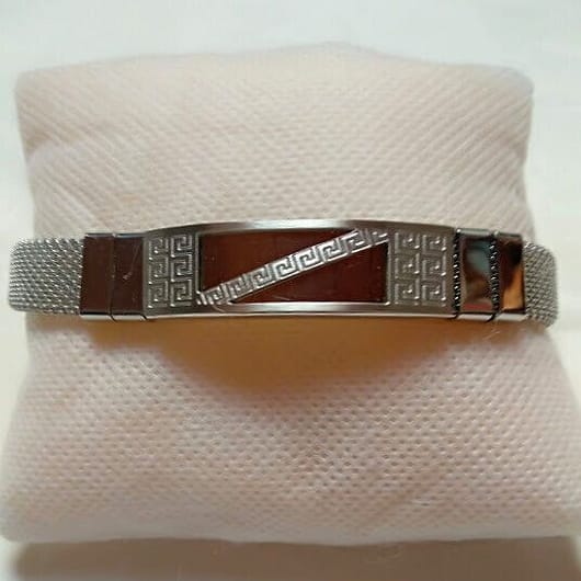 Pulsera acero inoxidable caballero flexible esterilla nueva