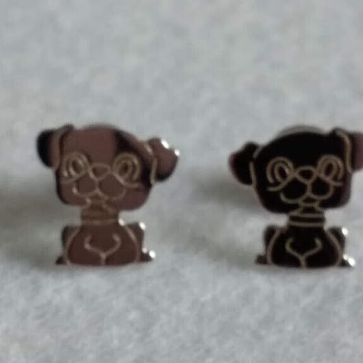 Pendientes Plata de Ley con silueta de perrito presión Nuevos