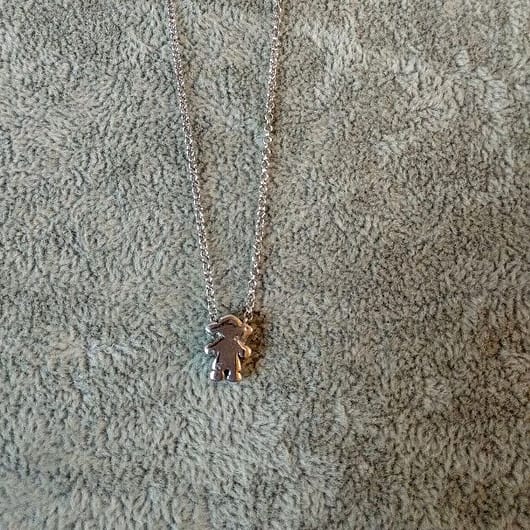 Collar con figura niña gargantilla mujer  Plata de Ley Rodiada  Nuevos (106)
