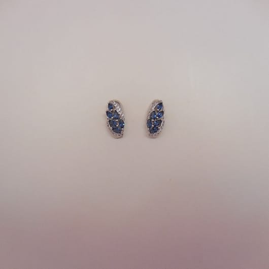 Pendientes bisuteria color plata y piedras azules