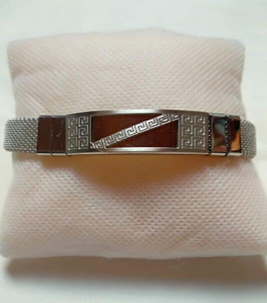 Pulsera acero inoxidable caballero flexible esterilla nueva